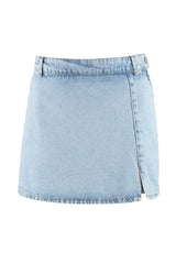 Blue Denim Shorts Skirt Twoss23sr00091