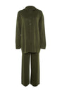 Emerald Green Collar Detailed Cardigan-pants Knitwear Suit Tctaw23us00100