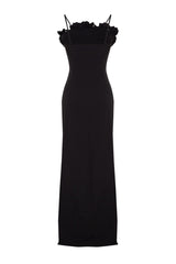 Black Woven Long Evening Evening Dress Tprss23ae00022