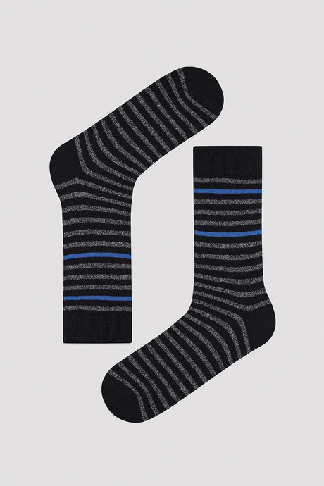 Male Striped 5-piece Black Socket Socks Ph2yuaix23sk-bk2