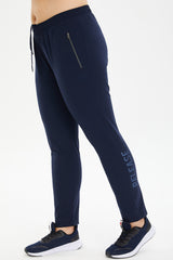 Women Navy Blue Plus Size Woven Tight Leg Outdoor Tracksuit Bottoms 0806 Tb23wl05s0806-1