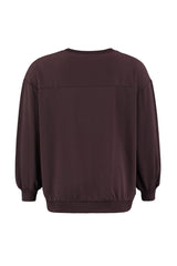 Brown Crew Neck Basic Slim Knitted Sweatshirt Tbbaw23ao00030