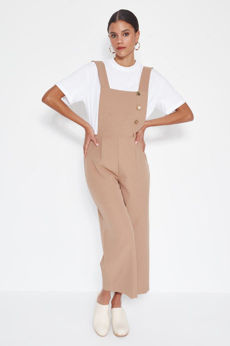 Mink Woven Button Detailed Jumpsuit Twoss19lj0356