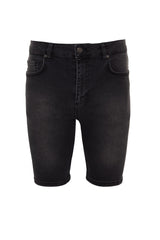 Black Men's Skinny Fit Denim Denim Shorts & Bermuda Tmnss23sr00051