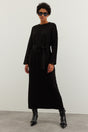 Black Belted Ribana Knitwear Dress Tctaw24eb00008