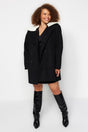 Black Fur Collar Cashmere Coat Tbbaw24dd00009