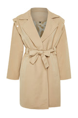 Limited Edition Beige Belted Water Repellent Trench Coat Twoaw24tr00053