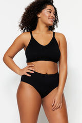 Black High Waisted Seamless Panties Tbbss23cm00002