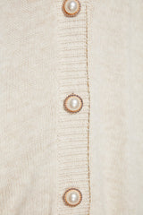 Stone Pearl Button And Silvery Yarn Detailed Knitwear Sweater Tctaw24uv00022