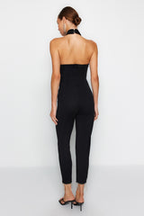 Black Accessory Detailed Jumpsuit Tpraw24tu00002