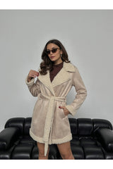 Stone Fur Suede Coat Tycccwbqin170132356367131