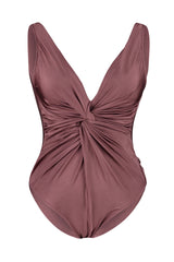 Brown Knot Detailed Swimsuit Tbbss23am00005