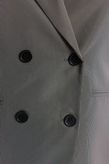 Grey Double Breasted Closure Lined Blazer Jacket Tbbaw24ag00003