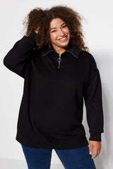 Black Plus Size Sweatshirt Tbbaw24ao00017