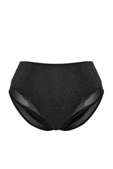 Black Shiny Mesh Detailed Panties Tbbaw24cm00003