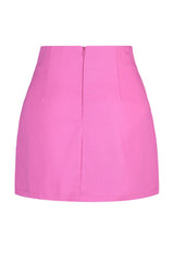 Pink High Waist A-line Mini Woven Skirt Twoss22et0136