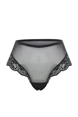 Black Flat Mesh Hipster Panties Tbbss23cm00014