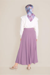 Women's Purple (k.lila) Belted Flared Skirt 60087 21yetktr60087