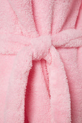 Pink Plush Tie Knitted Dressing Gown Tbbaw24sb00000