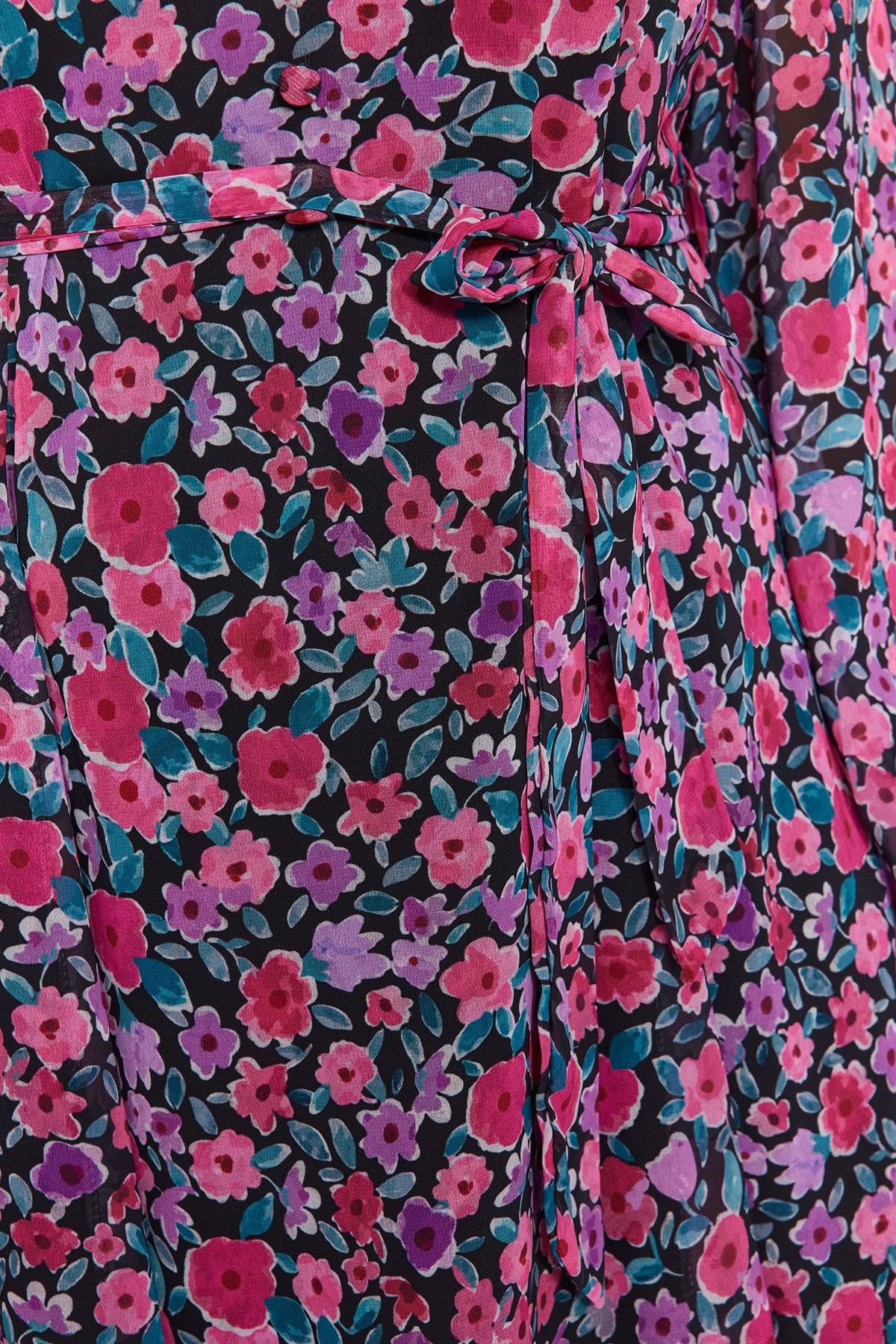 Floral Pattern V Neck Woven Dress Tbbaw24ah00054