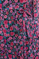 Floral Pattern V Neck Woven Dress Tbbaw24ah00054