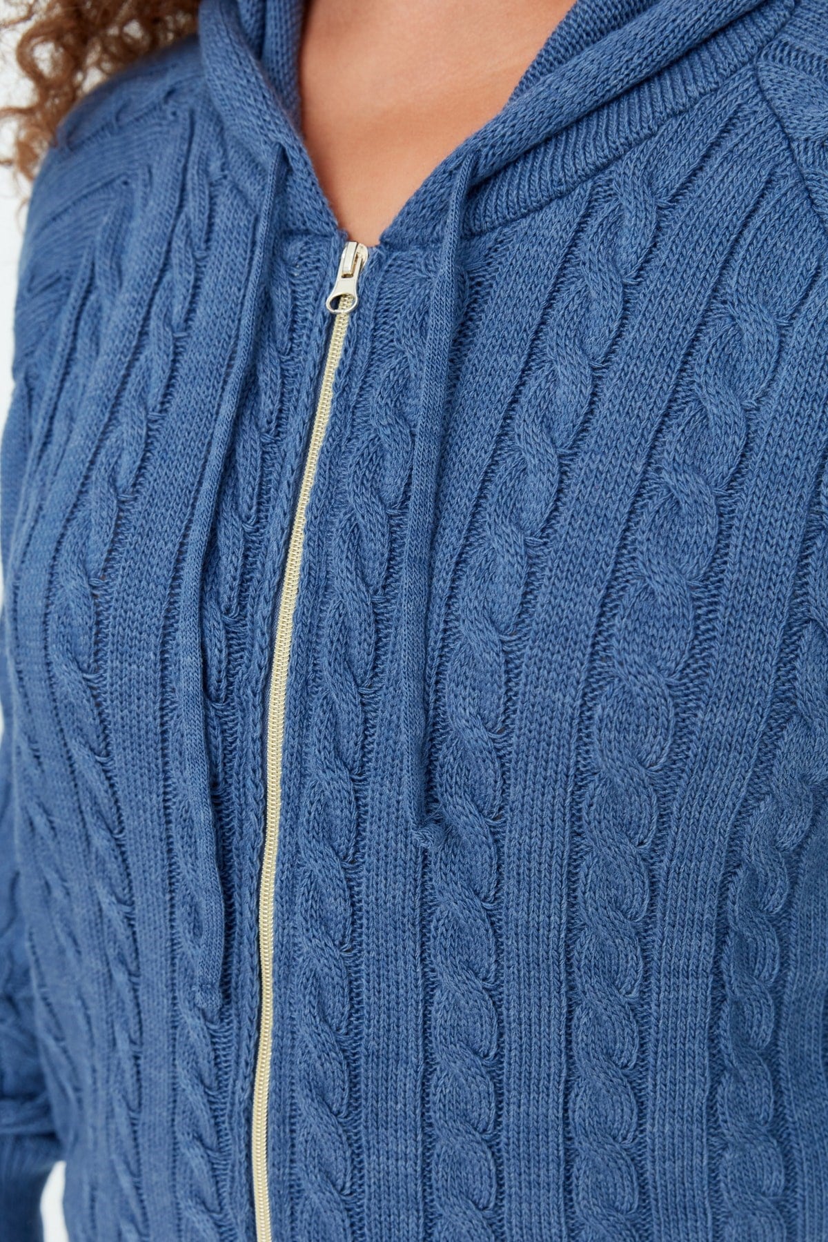 Indigo Zipper Knit Cardigan Tbbaw23av00051