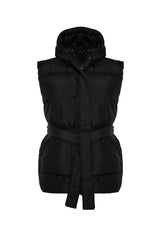 Black Belted Hooded Inflatable Vest Tbbaw24bh00000