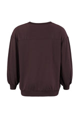 Brown Crew Neck Basic Slim Knitted Sweatshirt Tbbaw23ao00030