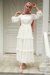 Women Monica Mink Chiffon Dress Gzc1monca60