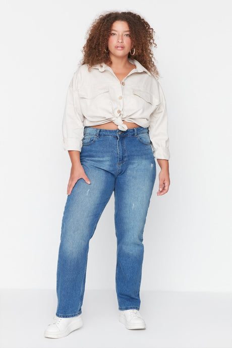 Light Blue High Waist Bootcut Jeans Tbbaw23cj00011