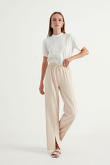 Mink Slit Crepe Pants Brgpntln001