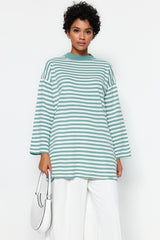 Black Striped Knitwear Sweater Tctaw24ak00043