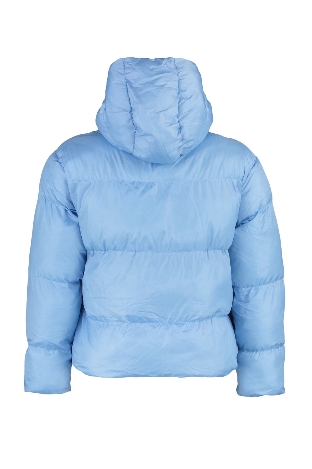 Blue Hooded Inflatable Crop Coat Tbbaw23aw00012