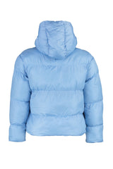 Blue Hooded Inflatable Crop Coat Tbbaw23aw00012