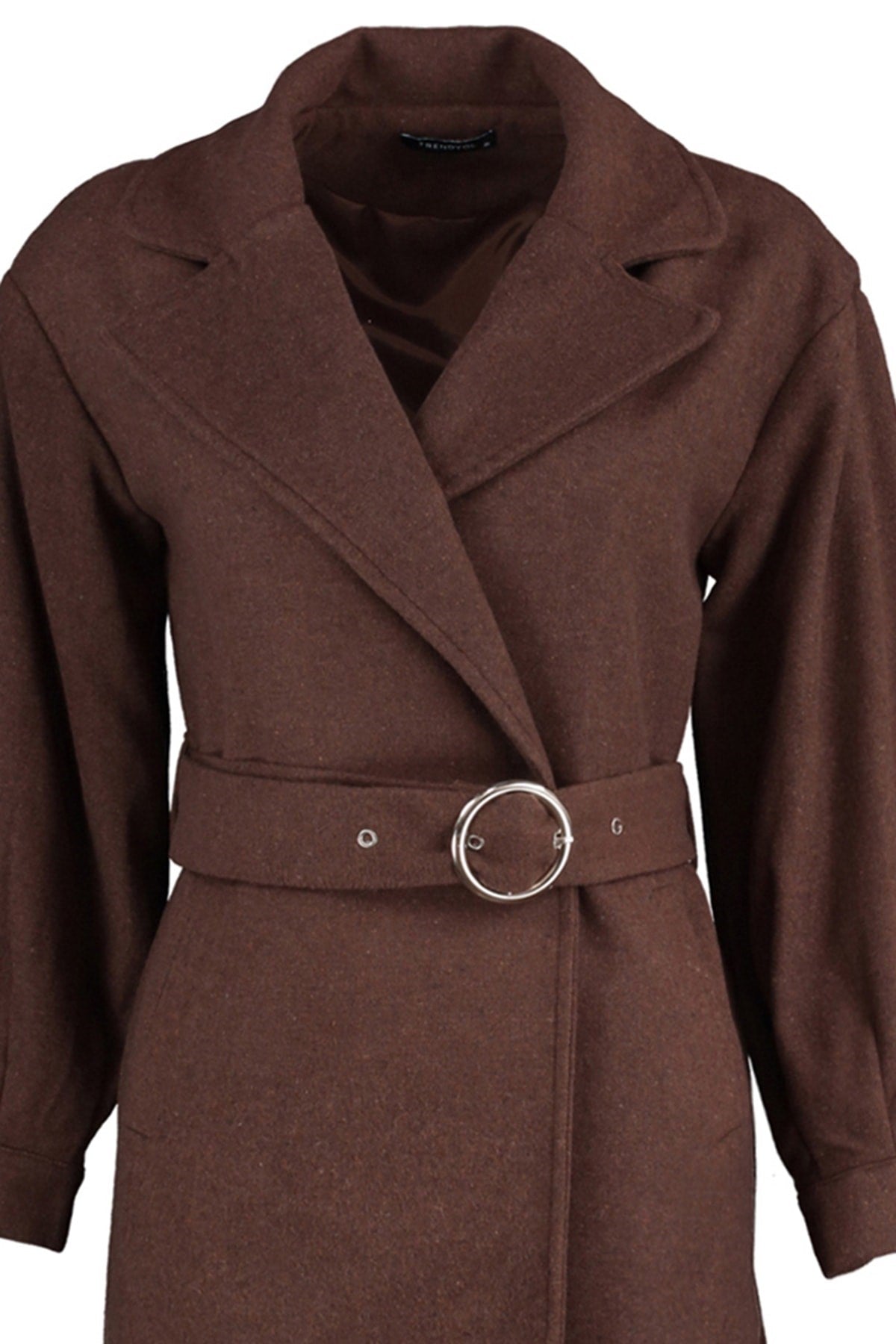 Stone Round Belt Long Woolen Cashmere Coat Twoaw20kb0029