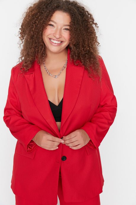 Red Oversize Blazer Jacket Tbbaw23ag00005