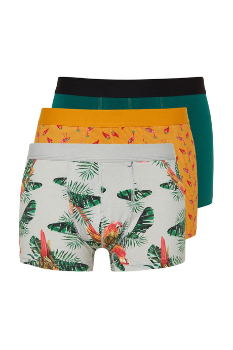 Multicolor Mens Tropical Pattern Cotton 3-pack Boxer Tmnss23bx00009