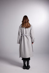 Accessory Detailed Wool Blend Maxi Size Woody Coat Ecru Hlwoodycoat