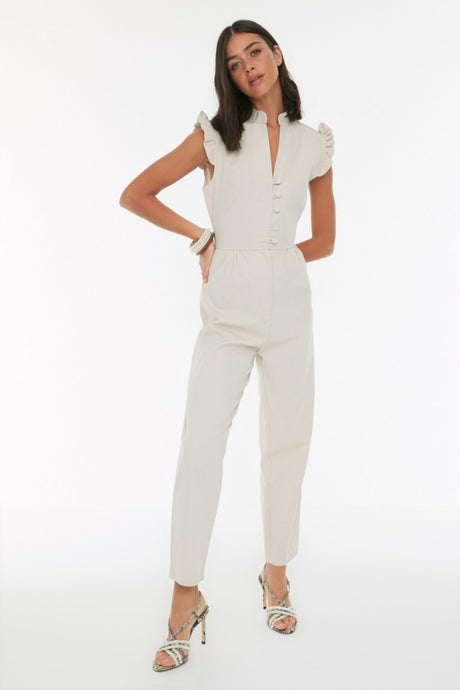 White Plain Jumpsuit Twoss22tu0253