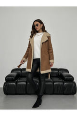 Coffee Furry Suede Coat Tycasdabin170132354824824