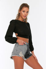 Denim Colour Block Denim 100% Cotton Shorts & Bermuda Tbess22sr0391