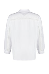 White Shoulders Stripe Detailed Oversized Woven Shirt Tbbss23ax00002