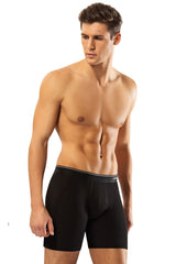 Virtue Black Cotton Elastane Long Boxer 1470 1470s-e