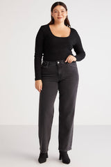 Regular Waisted Black Single Plus Size Blouse Hanabb01112023