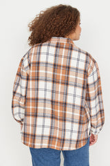 Brown Plaid Oversize Woven Shirt Tbbaw23ax00021