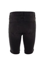 Black Men's Skinny Fit Denim Denim Shorts & Bermuda Tmnss23sr00051