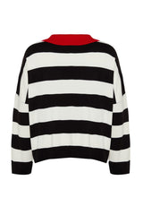 Green Polo Neck Striped Knitwear Sweater Tbbaw23an00045