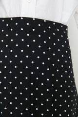 Black Polka Dot Pattern Bell Woven Skirt Tctss22ee0006