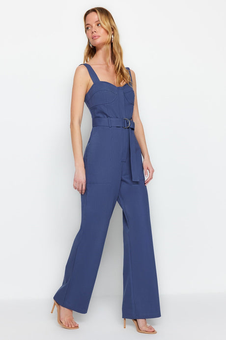 Indigo Tie Detailed Jumpsuit Twoss23tu00143