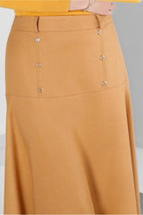 Women's Orange (mango) Button Detailed Skirt T 60353 23ketktr60353